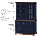 Ver imagem 6 de Cristaleira Arca e Oratório 6 Portas 2 Gavetas Manchester 2058 - Azul Petróleo/imbuia Glazer