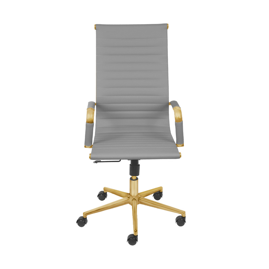 Cadeira de Escritório Giratoria Eames Cinza - Alta | Dourado Matte - 2