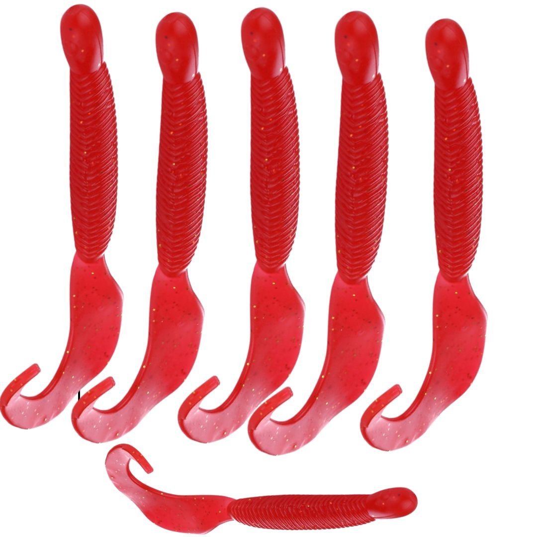6 Iscas Artificiais Grub Shad 12cm 9.2g Para Tucunaré Traíra Robalos