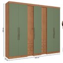 Ver imagem 3 de Guarda-Roupa Casal com Espelho 7 Portas 8 Gavetas Freijó/Verde Sálvia 270cm Yescasa Absolut New