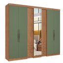 Ver imagem 2 de Guarda-Roupa Casal 7 Portas 8 Gavetas com Espelho 270x55x230cm Absolut New Yescasa Verde Freijó/Sálvia