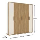 Ver imagem 4 de Guarda-Roupa Casal Java 6 Portas 3 Gavetas Nature/Off White - Rodial