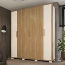 Ver imagem 1 de Guarda-Roupa Casal Java 6 Portas 3 Gavetas Nature/Off White - Rodial