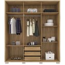Ver imagem 3 de Guarda-Roupa Casal Java 6 Portas 3 Gavetas Nature/Off White - Rodial