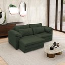 Ver imagem 1 de Sofá Retrátil Manual Sala de Estar Nolan Bipartido 175cm Conforto Premium em Couro Verde Manchado G5