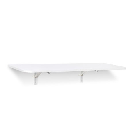 Mesa Dobrável Premium (Selo Fsc) 80 x 41 cm Branca com Cantos Arredondados e Kit para Fixação Bemfix
