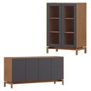 Ver imagem 2 de Cristaleira 2 Portas Vidro Balcao Buffet 4 Portas Tauari Concret Milani Store