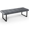 Banco Dacar com Pés de Ferro Linho Cinza 130cm - 1