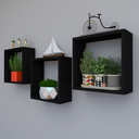 Ver imagem 2 de Kit com 3 Nichos Decoração para Quarto Preto 30x30x12cm