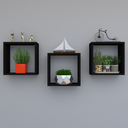 Ver imagem 1 de Kit com 3 Nichos Decoração para Quarto Preto 30x30x12cm