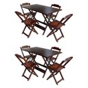 Ver imagem 1 de Kit 2 Jogos de Mesa com 4 Cadeiras de Madeira Dobrável 120x70 Ideal para Bar e Restaurante - Imbuia