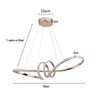 Lustre Luminaria Arco Aneis Infinito 3 em 1 Pendente LED Decoraçao Iluminaçao Luxo Sala Quarto Casa  - 12