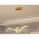 Ver imagem 2 de Lustre Luminaria Arco Aneis Infinito 3 em 1 Pendente LED Decoraçao Iluminaçao Luxo Sala Quarto Casa