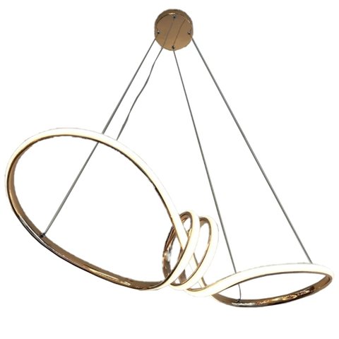 Lustre Luminaria Arco Aneis Infinito 3 em 1 Pendente LED Decoraçao Iluminaçao Luxo Sala Quarto Casa 
