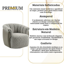 Ver imagem 7 de Poltrona Decorativa Giratória Luxuosa Confortável Montada Bouclé Cinza Courino Cinza P/ Sala Hall