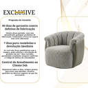 Ver mais imagens de Poltrona Decorativa Giratória Luxuosa Confortável Montada Bouclé Cinza Courino Cinza P/ Sala Hall