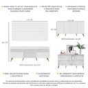 Ver imagem 3 de Conjunto Sala de Estar Rack/Painel TV/Aparador Multimóveis Sofia FG1005 Branco/Natural