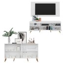Ver imagem 5 de Conjunto Sala de Estar Rack/Painel TV/Aparador Multimóveis Sofia FG1005 Branco/Natural