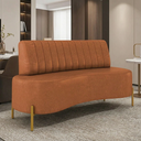Ver imagem 1 de Sofá Namoradeira 2 Lugares Orgânico Sala Hall de Entrada Living 135cm Pé Dourado Maraú Corano Nozes