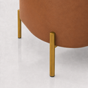Ver imagem 5 de Sofá Namoradeira 2 Lugares Orgânico Sala Hall de Entrada Living 135cm Pé Dourado Maraú Corano Nozes
