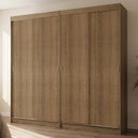 Ver imagem 1 de Conjunto 2 Guarda Roupas Casal Tokio 4 Portas de Correr MDP Rustic Madesa 218cm