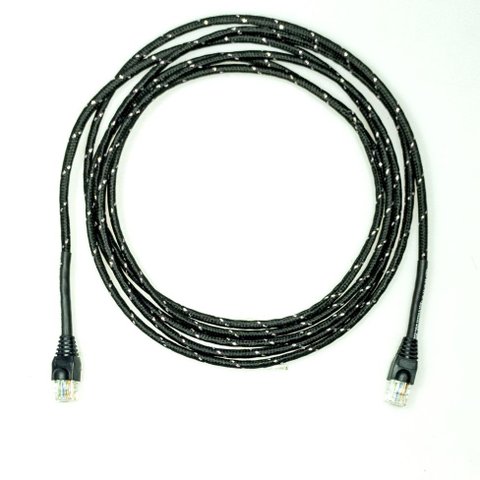 Cabo de Rede Cat5e Revestido Tecido Preto/rosa Copperlan 10 Metros
