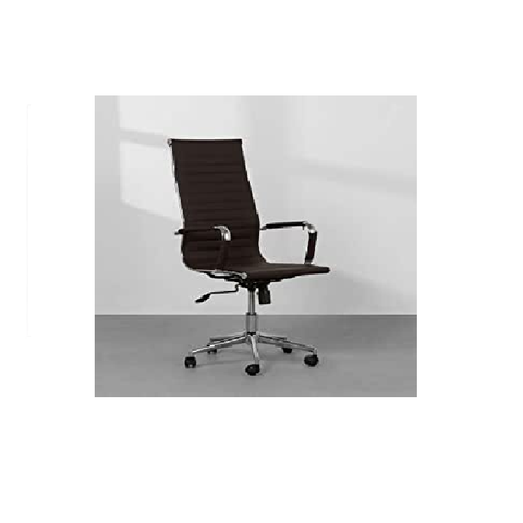 Cadeira Escritório Café Presidente Eames Couro 3301 Alta