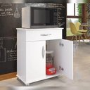 Ver imagem 1 de Armário Balcão Carrinho Auxiliar 2 Portas 1 Gaveta Branco Nova Decor Armario de chão fruteira para c