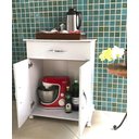 Ver imagem 2 de Armário Balcão Carrinho Auxiliar 2 Portas 1 Gaveta Branco Nova Decor Armario de chão fruteira para c
