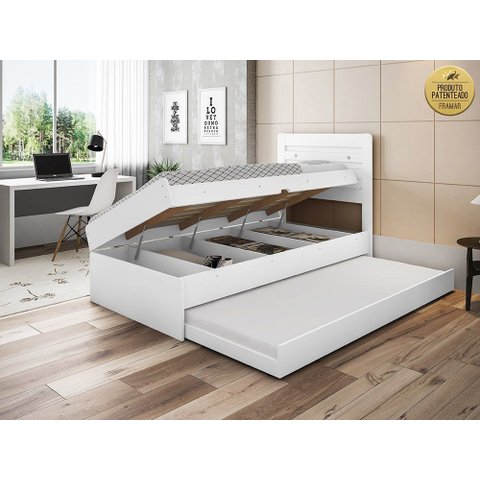 Cama Solteiro Larissa com Cama Auxiliar Dani Branco