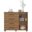 Ver imagem 3 de Cômoda Flora 1 Porta 4 Gavetas 1,25 M - Comoda para Quarto - Demobile:amêndola