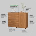 Ver imagem 5 de Cômoda Flora 1 Porta 4 Gavetas 1,25 M - Comoda para Quarto - Demobile:amêndola
