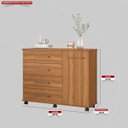 Ver imagem 4 de Cômoda Flora 1 Porta 4 Gavetas 1,25 M - Comoda para Quarto - Demobile:amêndola