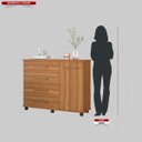 Ver imagem 6 de Cômoda Flora 1 Porta 4 Gavetas 1,25 M - Comoda para Quarto - Demobile:amêndola