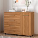 Ver imagem 1 de Cômoda Flora 1 Porta 4 Gavetas 1,25 M - Comoda para Quarto - Demobile:amêndola