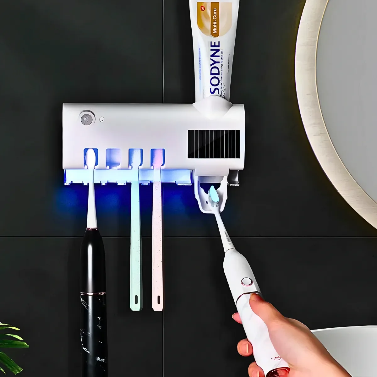 Suporte Dispenser Esterilizador Uv Escova e Creme Dental - 3