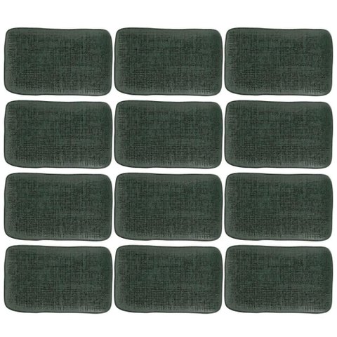 12 Pratos Cerâmica Verde 27x16cm Juta Sushi Travessas Retangulares Porto Brasil
