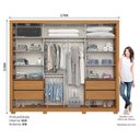 Ver imagem 3 de Guarda Roupa Casal 2 Portas Deslizantes 4 Gavetas Palace D237 Cinamomo - Henn