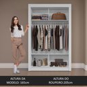 Ver imagem 6 de Guarda-roupa Solteiro 2 Portas de Correr com Espelho Branco/cinza Milano Madesa