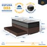 Cama Box Baú com Colchão de Espuma D33 Pillow Top Resistence + Auxiliar Unique Solteiro 88cm - 4