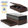Cama Box Baú com Colchão de Espuma D33 Pillow Top Resistence + Auxiliar Unique Solteiro 88cm - 2