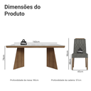 Ver imagem 4 de Conjunto Sala de Jantar Tampo de Vidro 6 Cadeiras Rustic/Branco/Silver Pienza Madesa