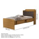 Ver imagem 2 de Cama Solteiro Bau 2 Gavetas Mdf Tamires Capitone Nature Nogal Decmade