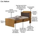 Ver imagem 3 de Cama Solteiro Bau 2 Gavetas Mdf Tamires Capitone Nature Nogal Decmade
