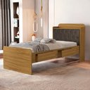 Ver imagem 6 de Cama Solteiro Bau 2 Gavetas Mdf Tamires Capitone Nature Nogal Decmade