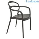Ver imagem 2 de Kit 2 Cadeiras Plastica Monobloco com Bracos Sissi Marron Tramontina