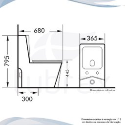 KIT VASO SANITÁRIO MONOBLOCO PRODUZIDO EM CERÂMICA - BAB0021 + VAB0005-C - 7