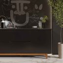 Ver imagem 6 de Aparador Buffet Sala Flow 2 Portas 2 Gavetas com Pés de Madeira - Rede Móveis