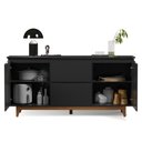 Ver imagem 3 de Aparador Buffet Sala Flow 2 Portas 2 Gavetas com Pés de Madeira - Rede Móveis