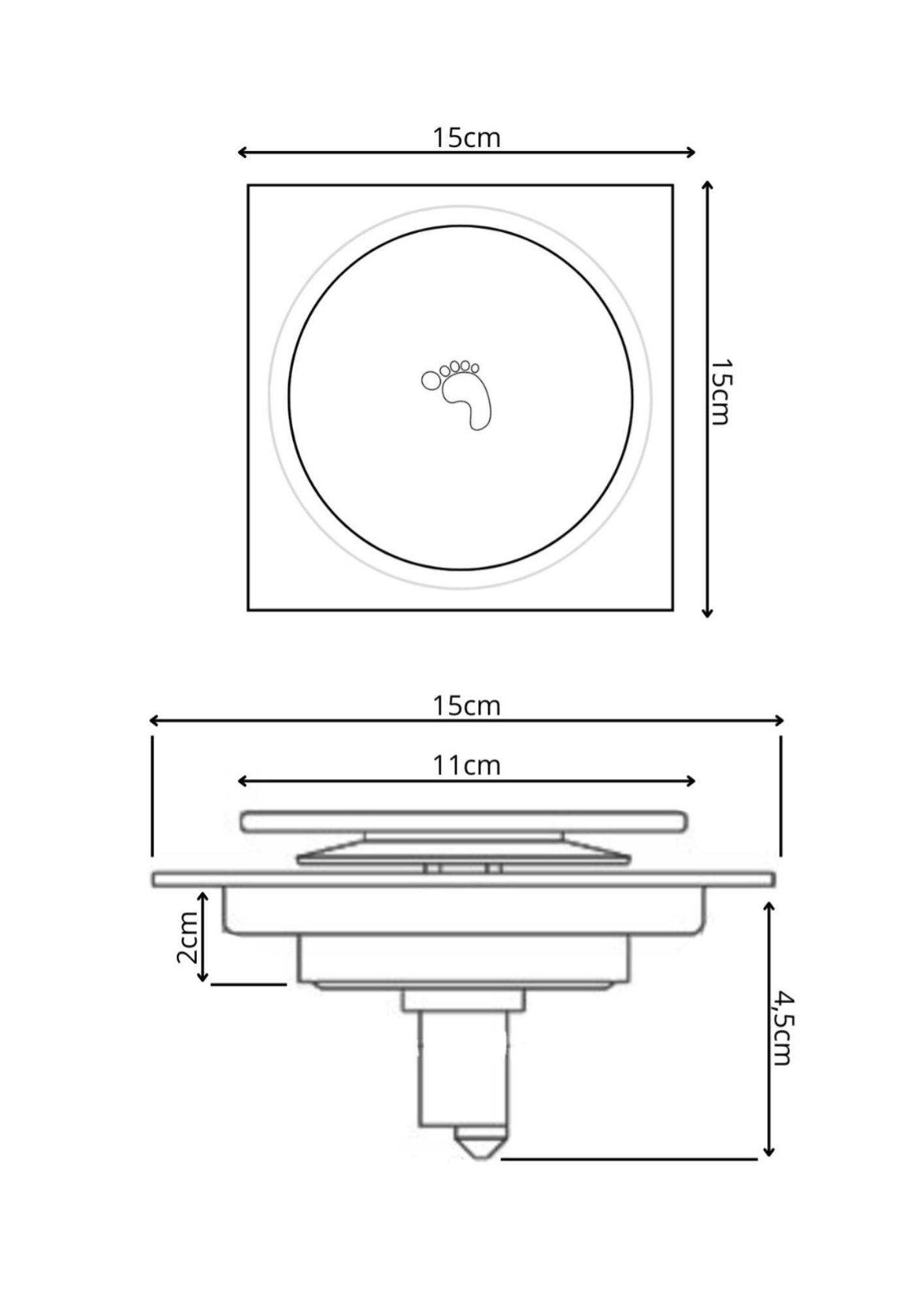 Ralo Click Mágico Inteligente Quadrado 15x15 Preto Fosco Banheiro Lavabo Irc03 - 4